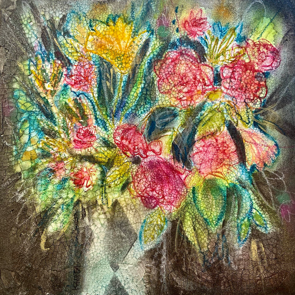 Dynamic Floral Original Mixed Media