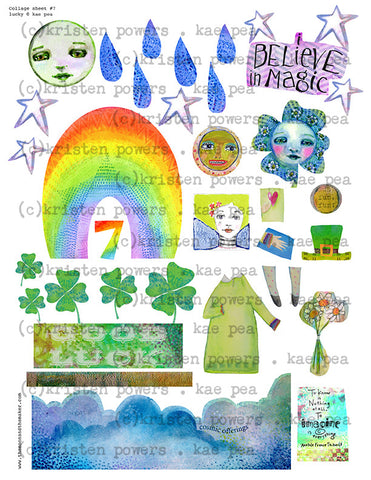 Lucky You | Print, Collage & Create Paper by Kae Pea