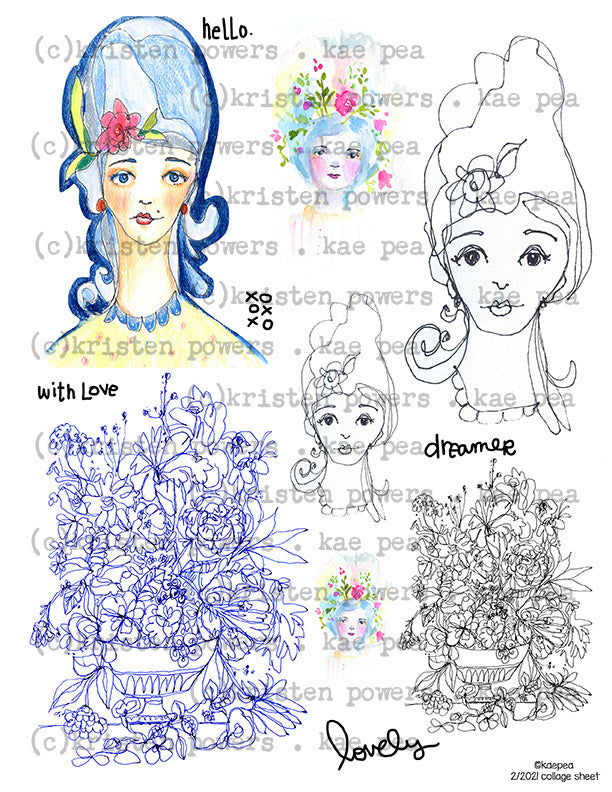 Hello Lovely | Print, Collage & Create Paper by Kae Pea