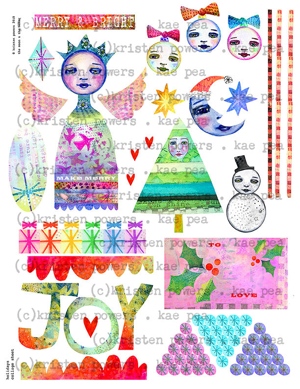 Holiday Cheer | Print, Collage & Create Paper by Kae Pea