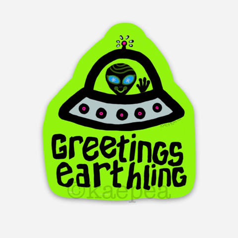 Greetings Earthling Sticker
