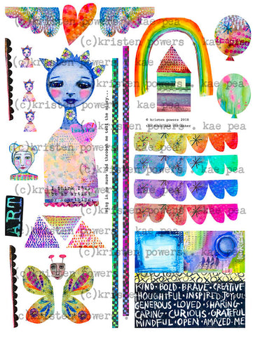 Imagine Balloon *Digital Download* | Print, Collage & Create Paper by Kae Pea