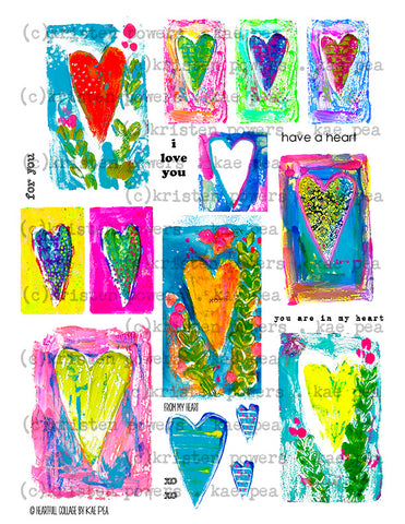Heart Full | Print, Collage & Create Paper by Kae Pea