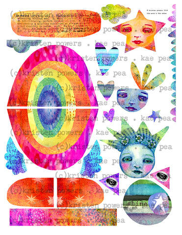 Double Rainbow | Print, Collage & Create Paper by Kae Pea
